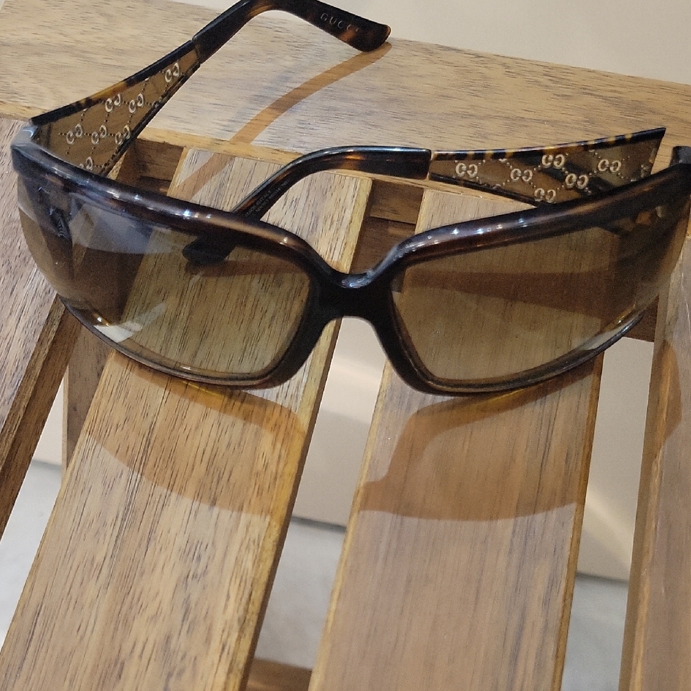 Gucci Brown Sunglasses with Gold Accents